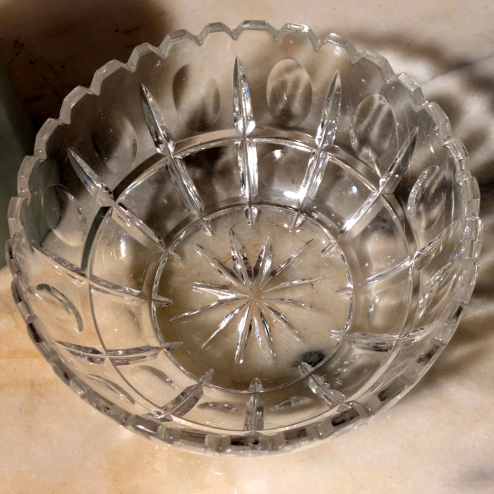 Vintage crystal serving bowl